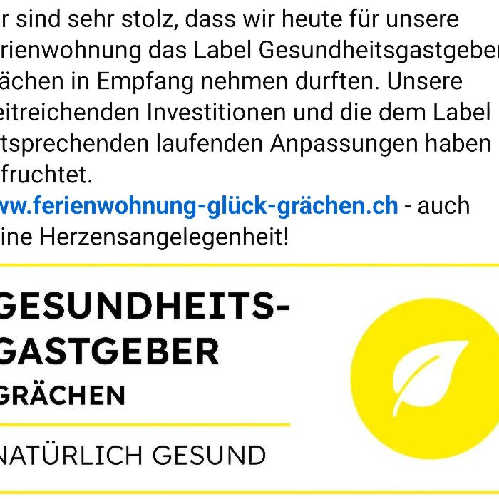 FEWOlution Ferienwohnung Chalet Holiday-Wohnung  Glück  Grächen